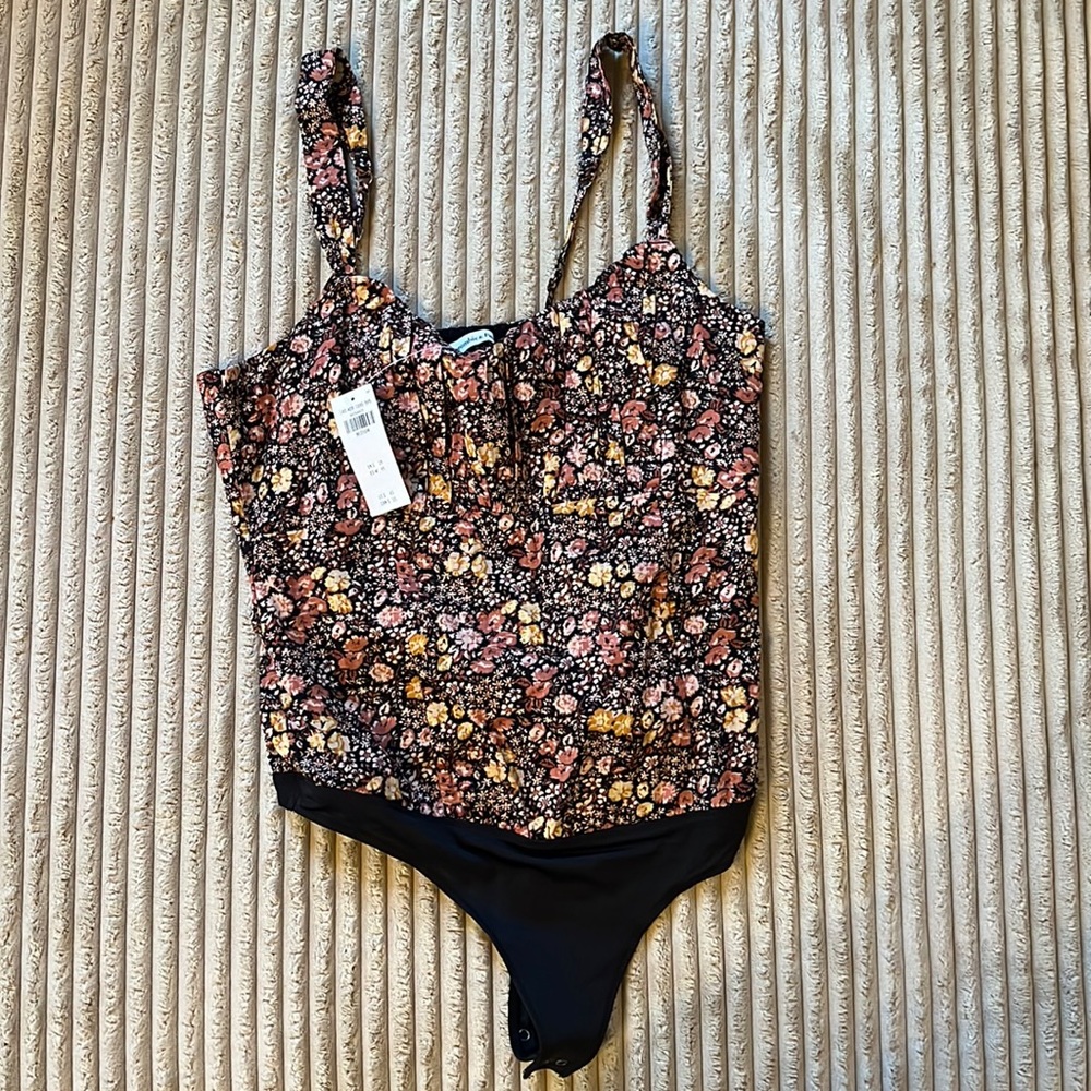 Abercrombie & Fitch floral thong bodysuit